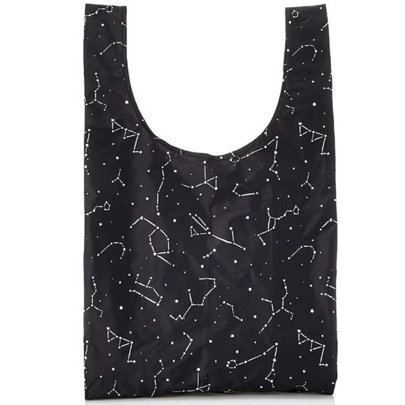 BAGGU Handbags - BAGGU Standard Reusable Nylon Shopping Bag Grocery Tote Black Constellation